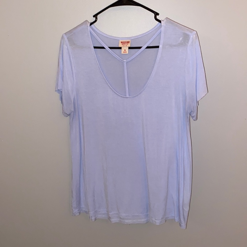 Light blue v-neck shirt